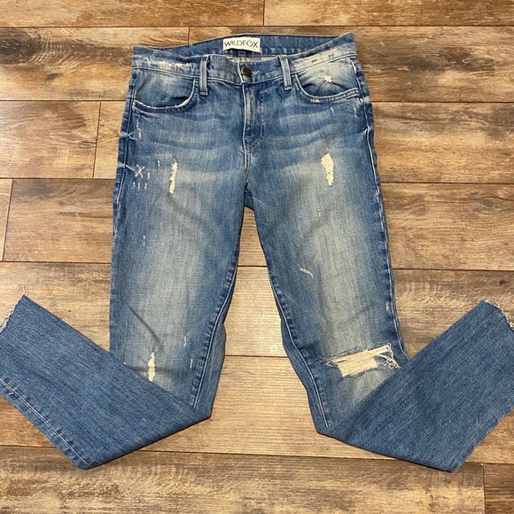 Wildfox Denim - WILDFOX Ripped straight leg jean